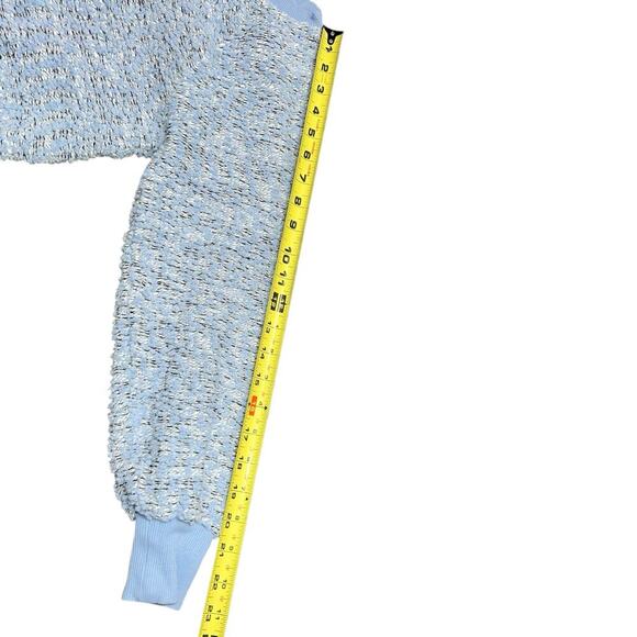 LOFT Women's Blue and White Boucle Knit Sweater Size XS - Picture 7 of 8